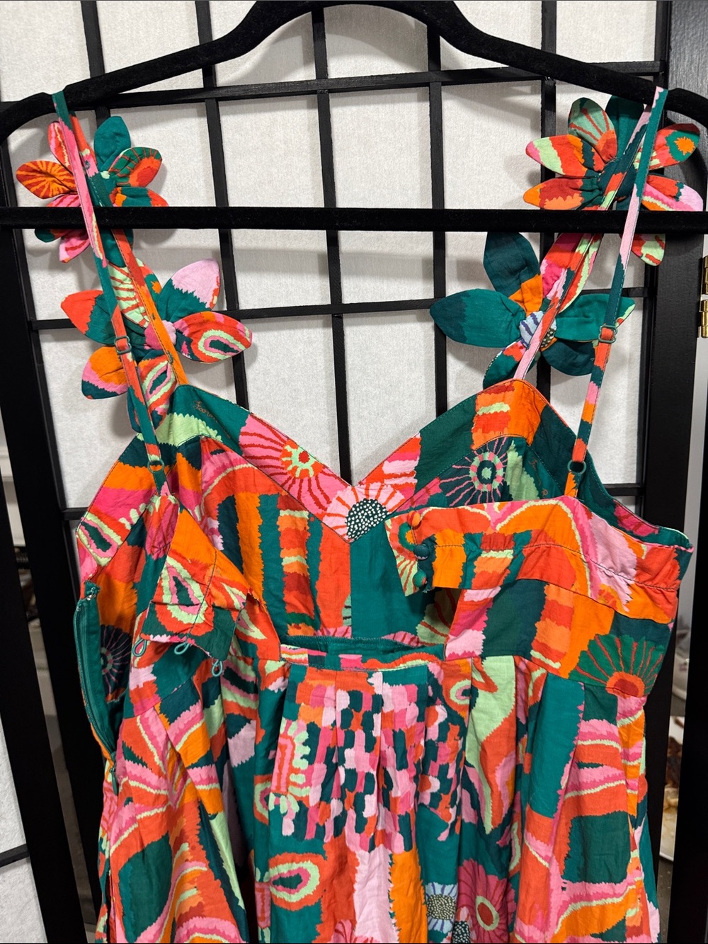 Farm Rio x Anthropologie defect Pleated Palm Midi Dress – Size M - Picture 8 of 10